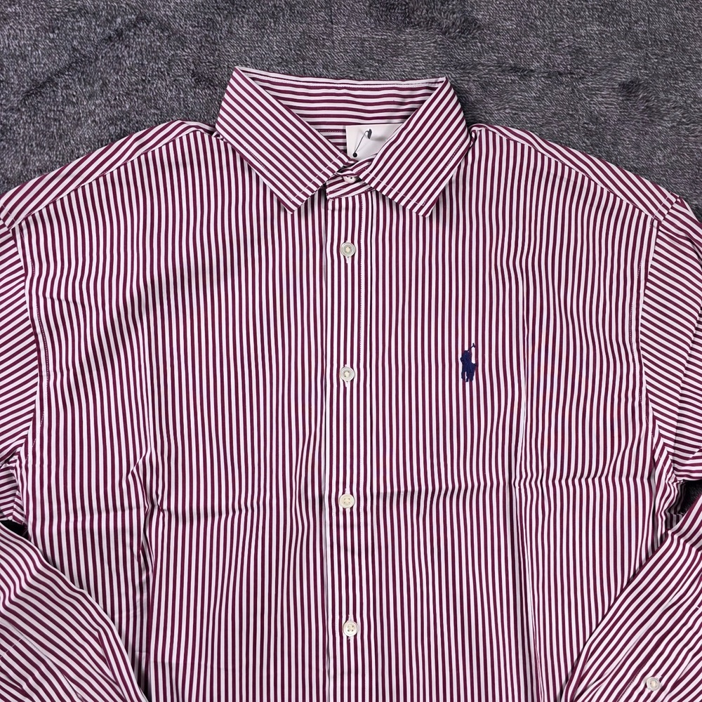 Polo Ralph Lauren Relaxed Fit Striped Cotton Shirt Womens Small Casual Pony Logo